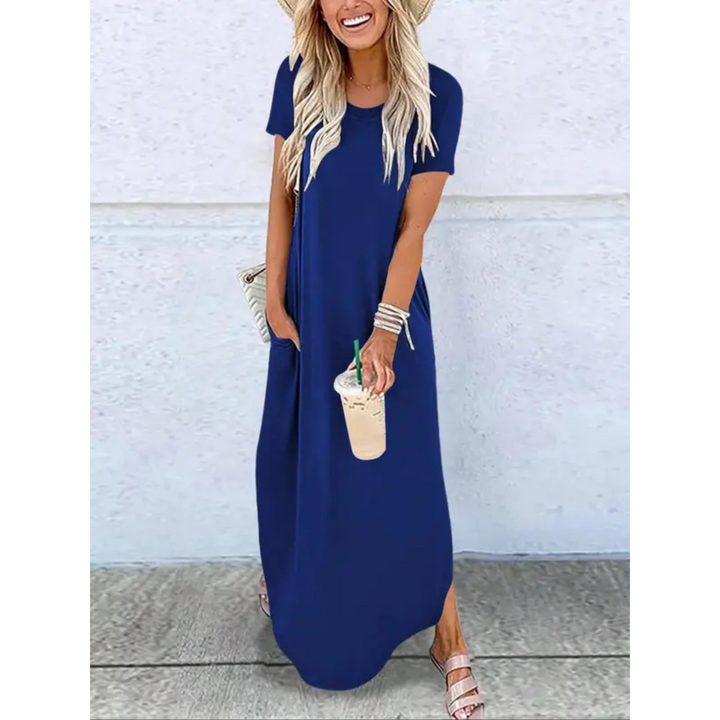 HATTIE – Casual Summer Round Neck Maxi Dress