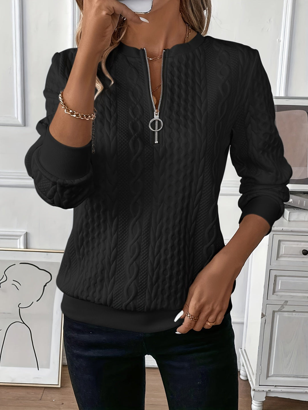 Chloe - Elegant Jumper with Zip