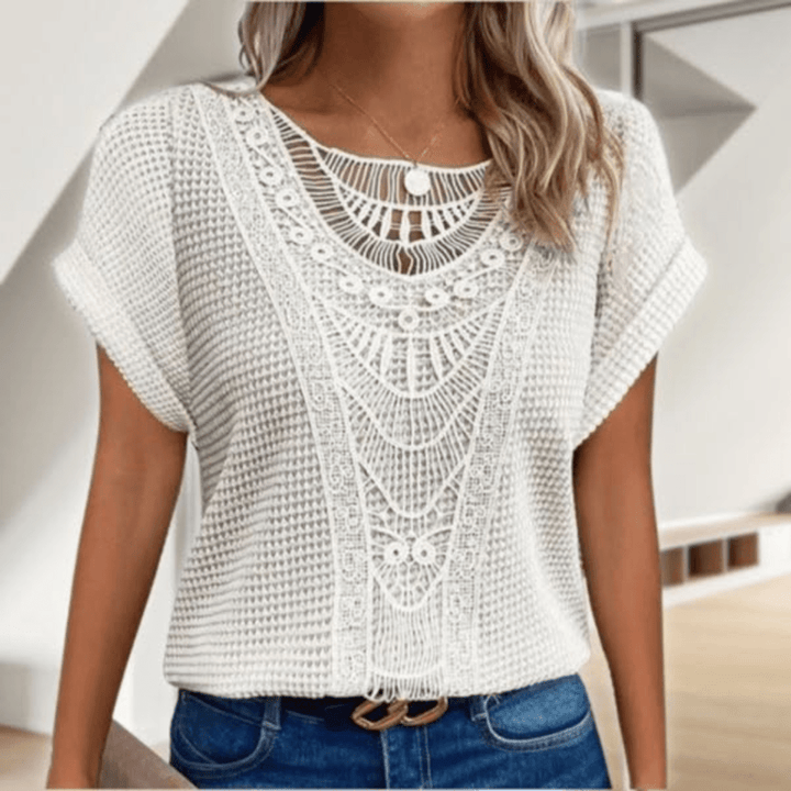 Aada™ | Lightweight boho shirt with crochet detail