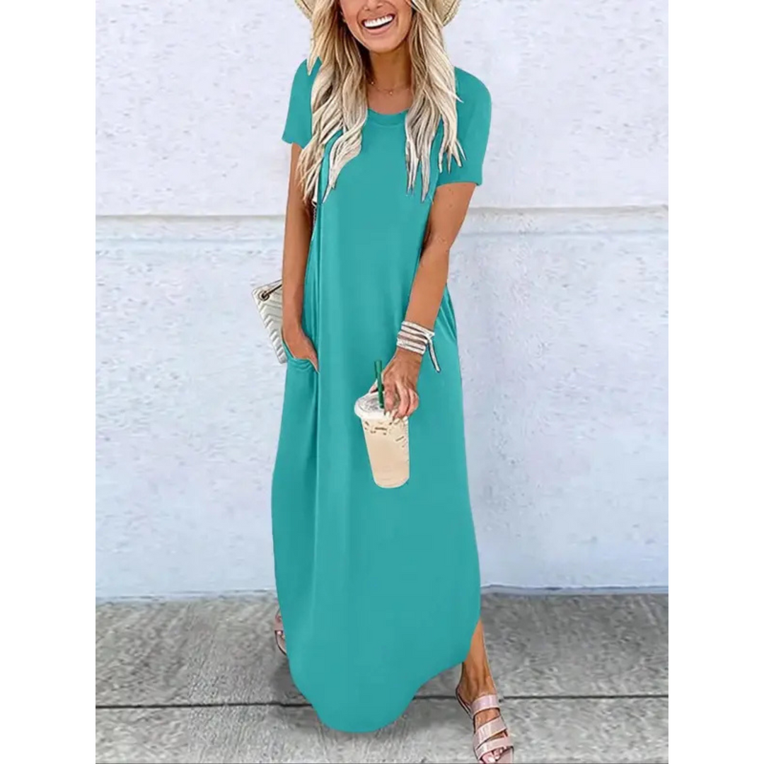 HATTIE – Casual Summer Round Neck Maxi Dress