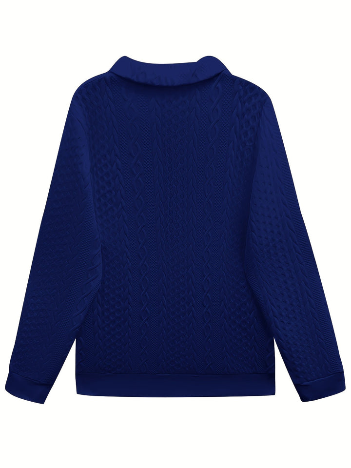 Laura – Elegant Long Sleeve Zipper Pocket Sweatshirt