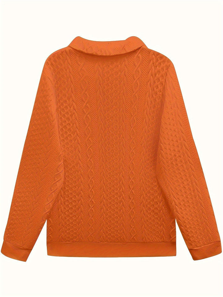 Laura – Elegant Long Sleeve Zipper Pocket Sweatshirt