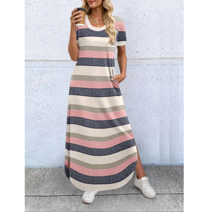 HATTIE – Casual Summer Round Neck Maxi Dress