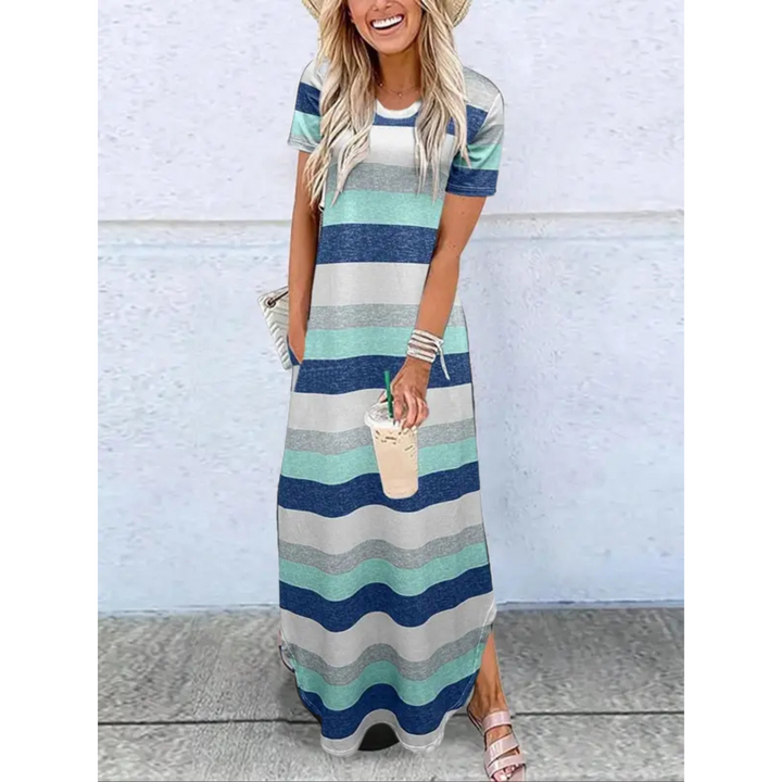 HATTIE – Casual Summer Round Neck Maxi Dress