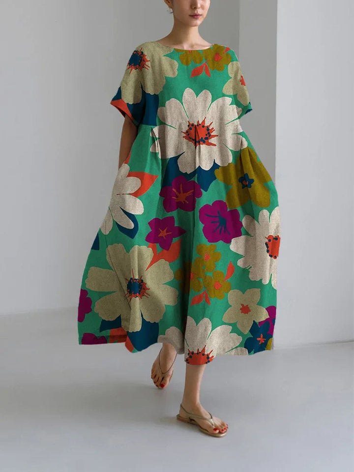 Vibrant and Colorful Print Midi Dress