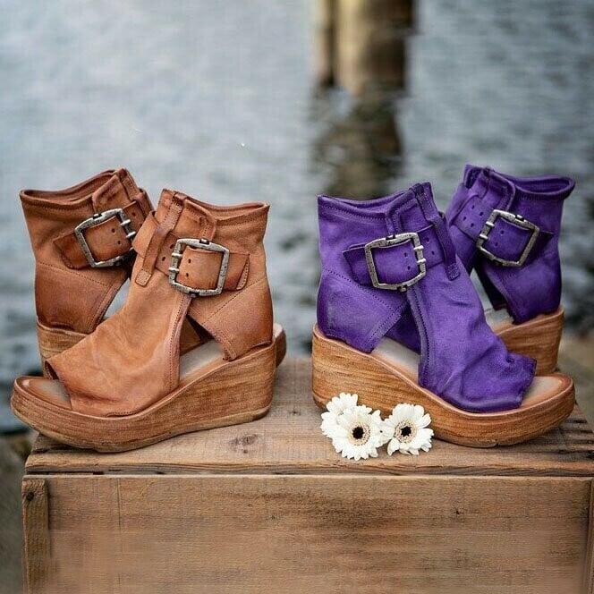 Kayla - Anchor Sandals with Buckle in Boho Style
