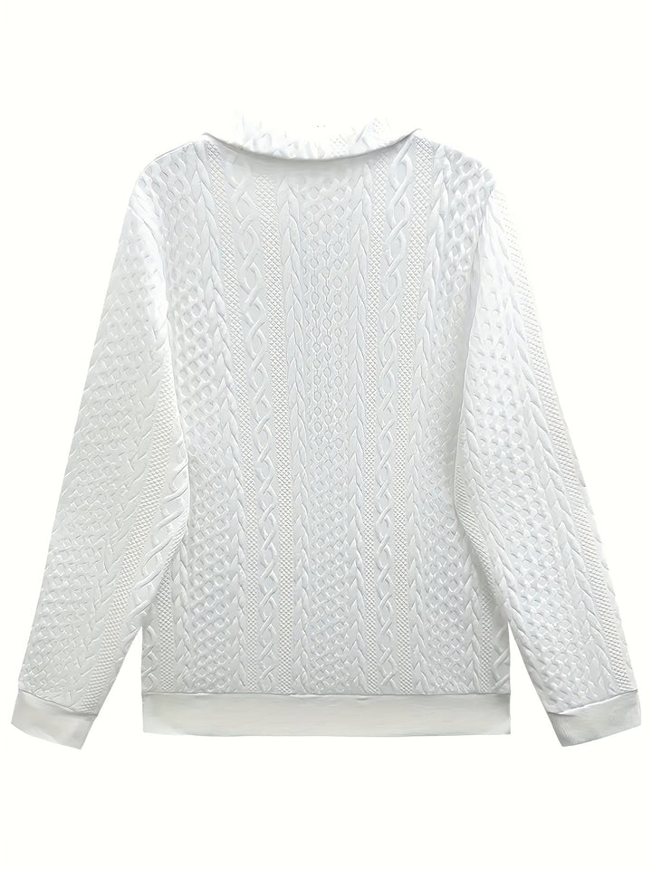 Laura – Elegant Long Sleeve Zipper Pocket Sweatshirt