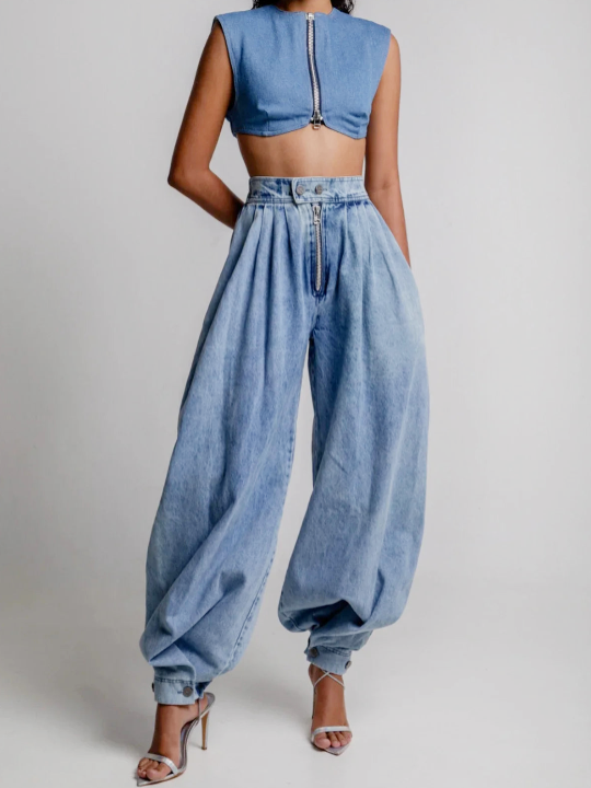 Amari - High-Waisted Balloon Jeans