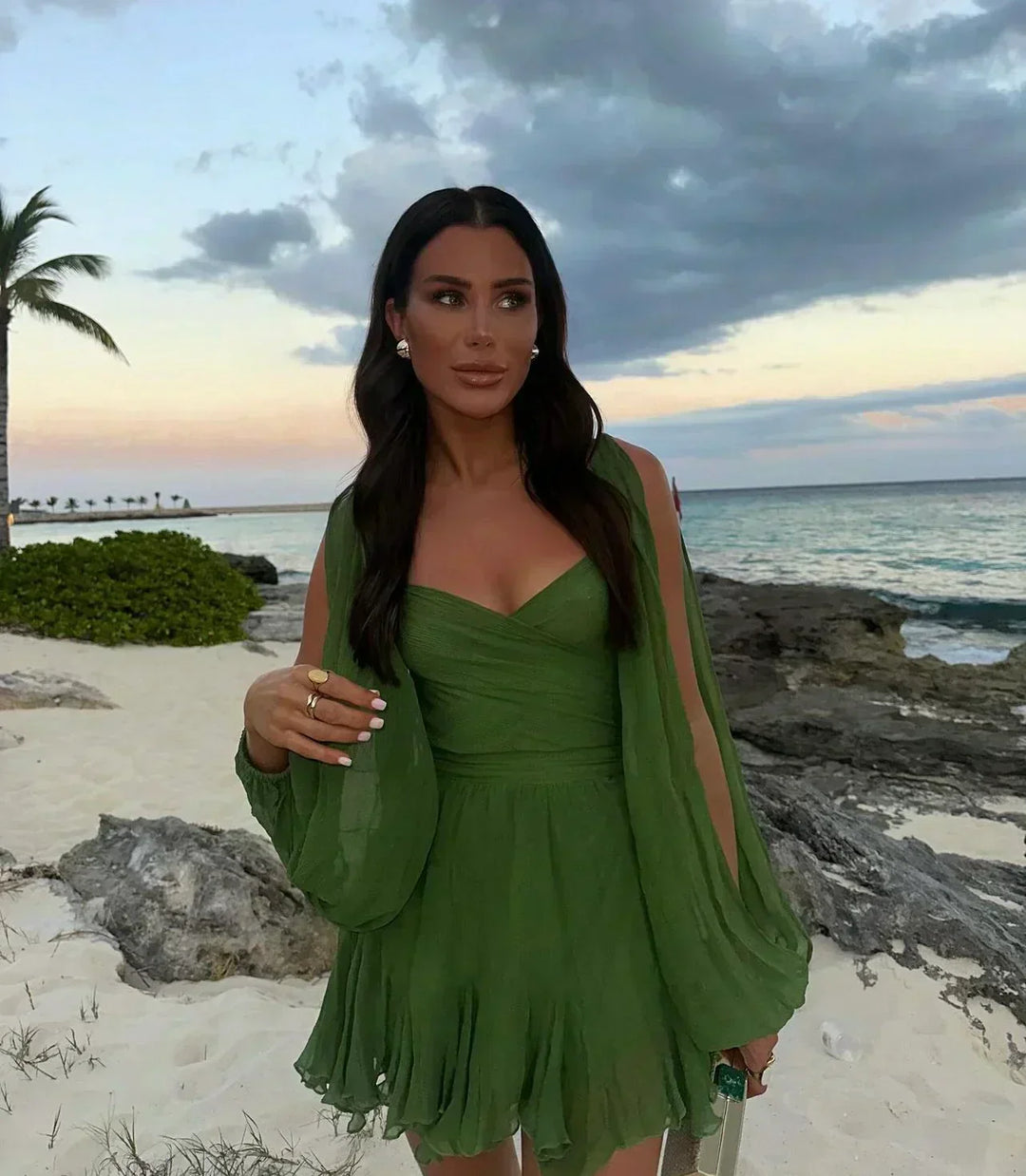 Angelina - Playful Mini Dress with Balloon Sleeves