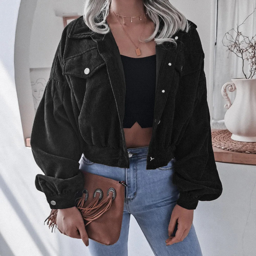 Valerie - Retro Corduroy Casual Short Jacket
