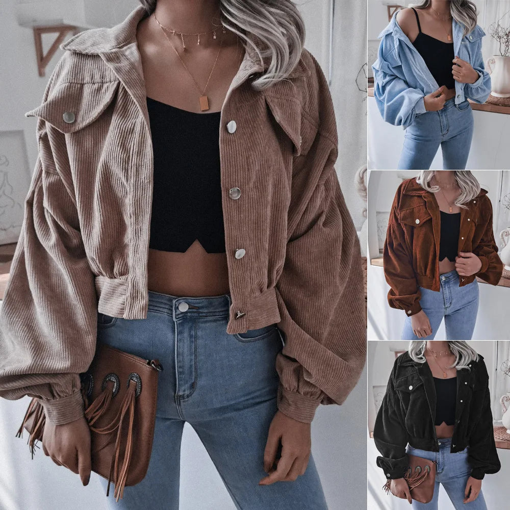 Valerie - Retro Corduroy Casual Short Jacket