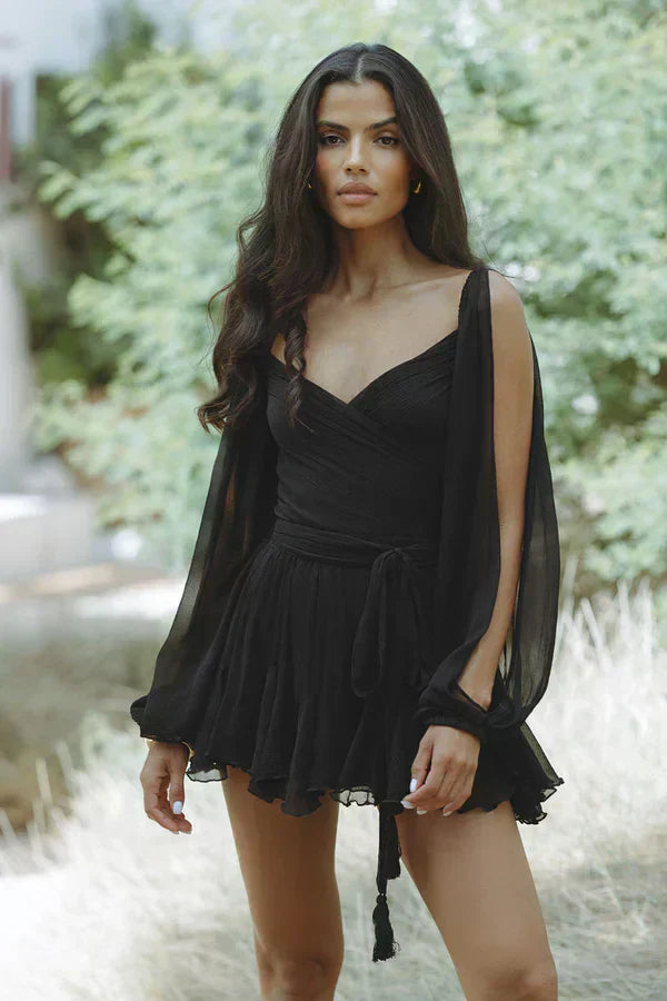 Angelina - Playful Mini Dress with Balloon Sleeves