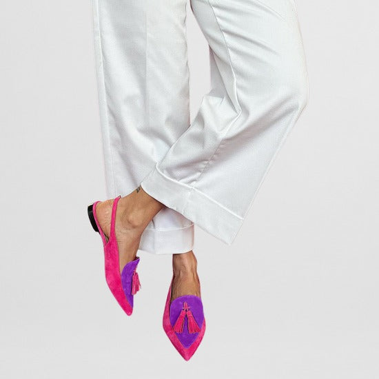 Frendessa™ | Fringe Ballerinas with Decorative Strap