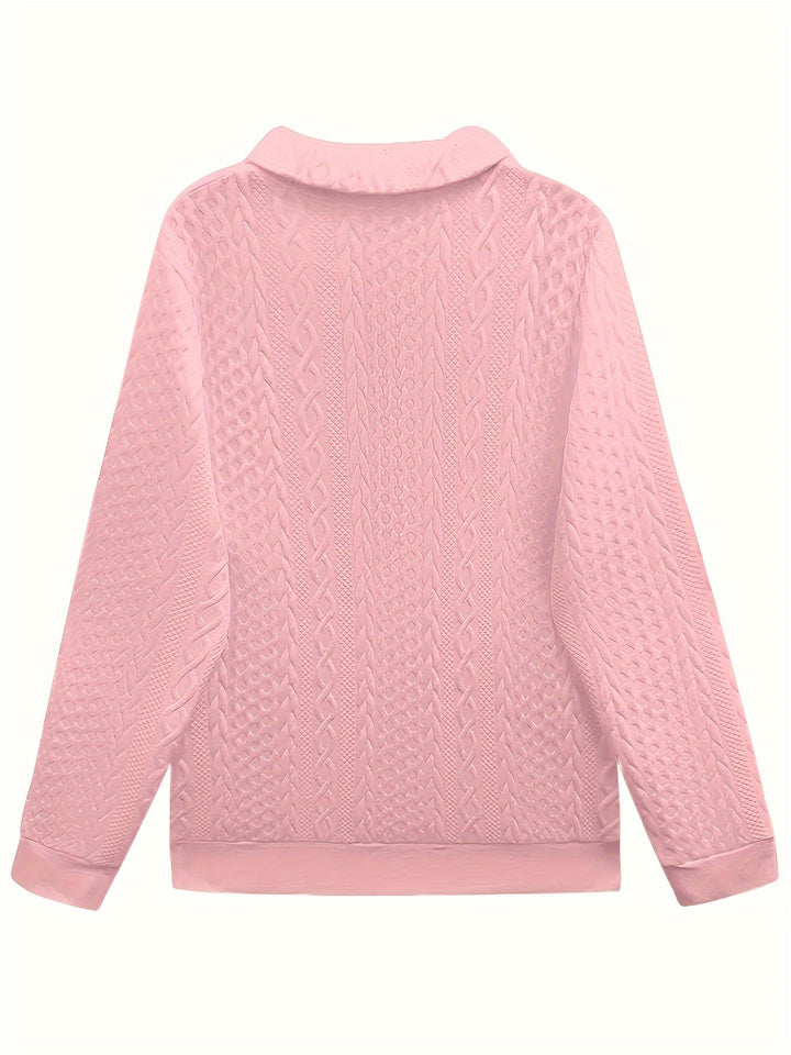 Laura – Elegant Long Sleeve Zipper Pocket Sweatshirt